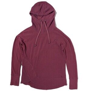 Sweaty Betty Invigorate Luxe Gray Hooded Sweatshirt Mock Neck Small Athleisure